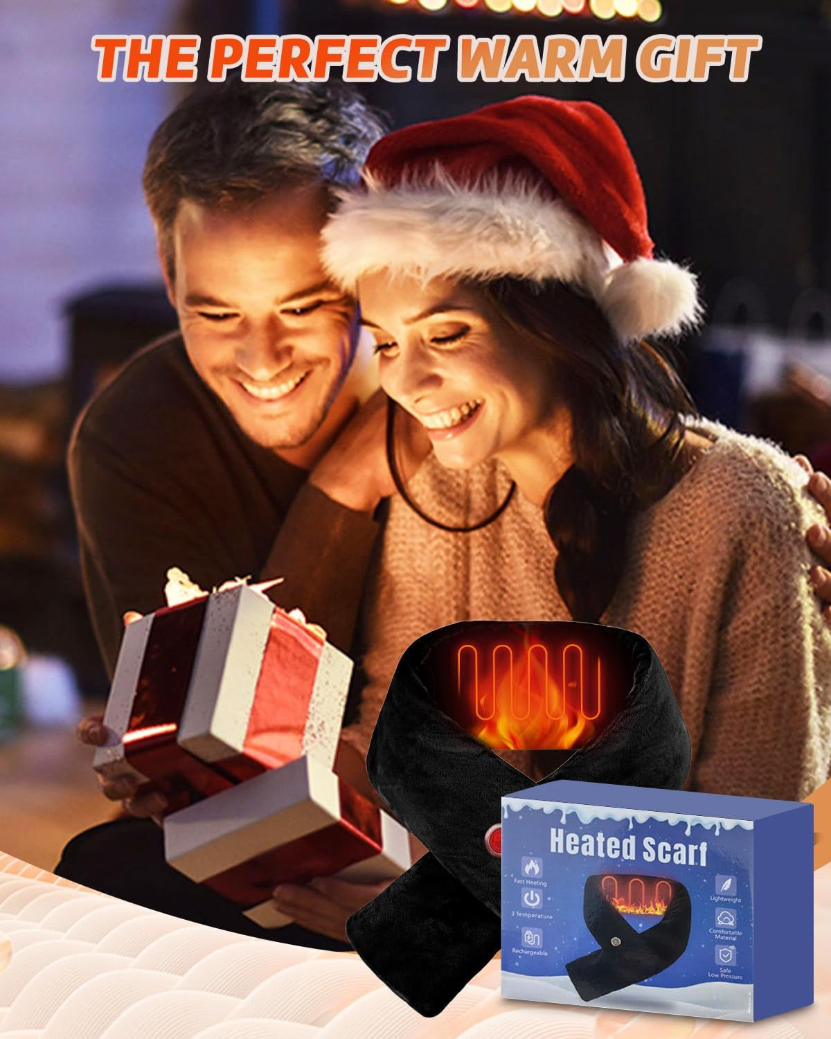 Neck Scarf with 5000Mah Power Bank Features 3 Adjustable Heat Levels up to 8 Hours of Use Rechargeable Heating Scarf for Motorcycling Camping Cycling Outdoor Activities Women & Men