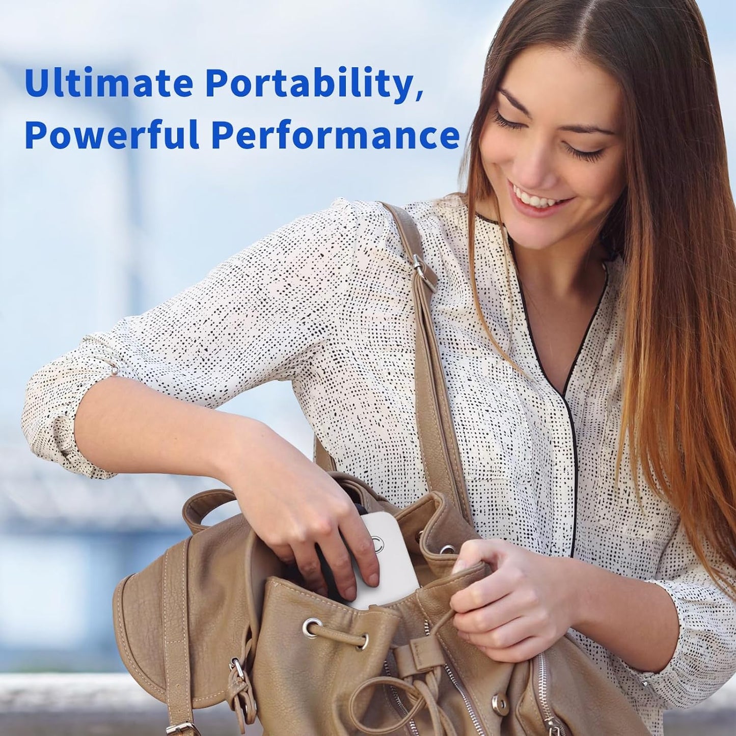 Portable Printers Wireless for Travel, A4 Thermal Printer, Bluetooth Thermal Printer Compatible with Ios, Android & Laptop, Inkless Mobile Printer for Office, Home, School