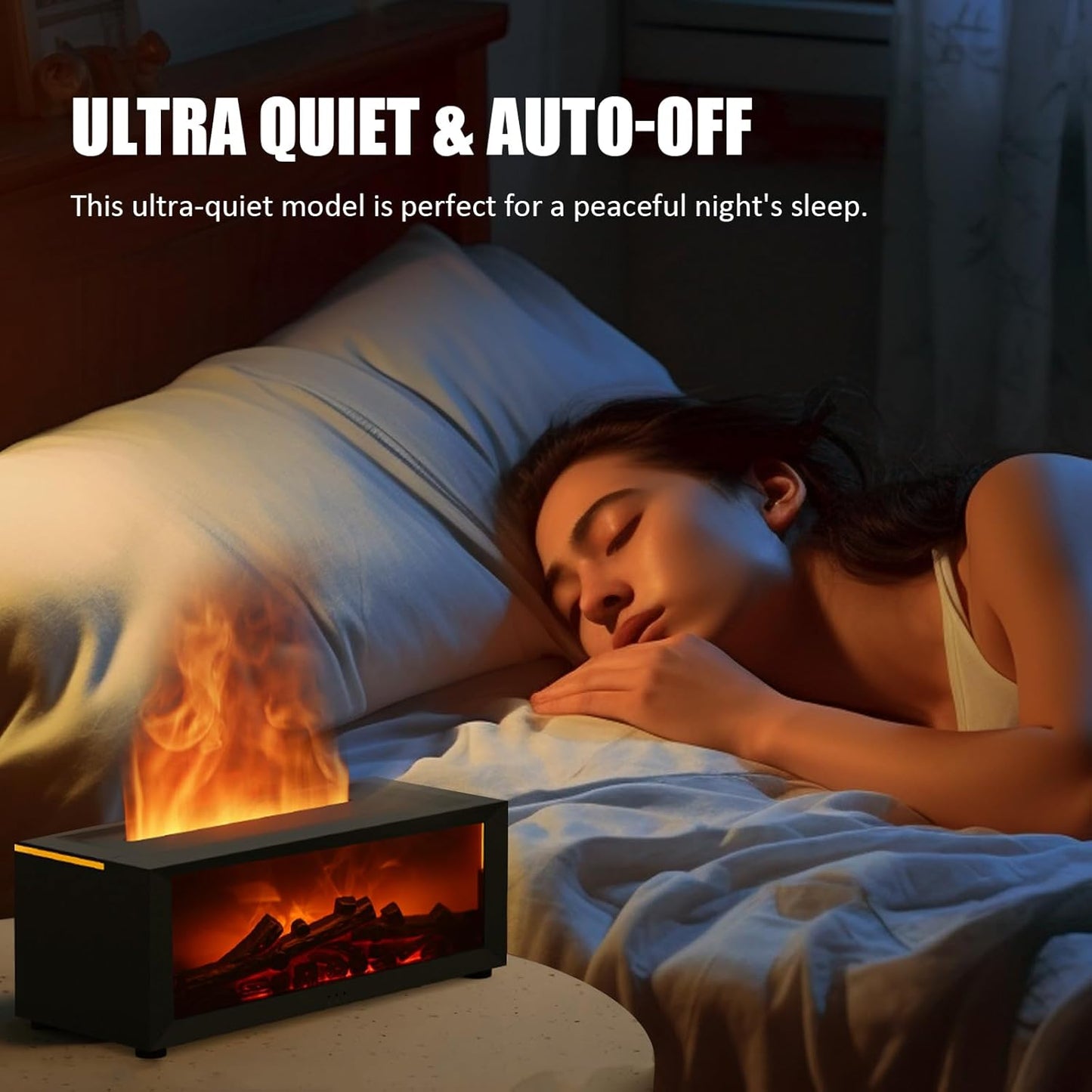 Fireplace Diffuser, Upgrade 7 Colours Flame Diffuser, 150Ml Essential Oil Diffusers with Timer and Waterless Auto off for Home Room Office