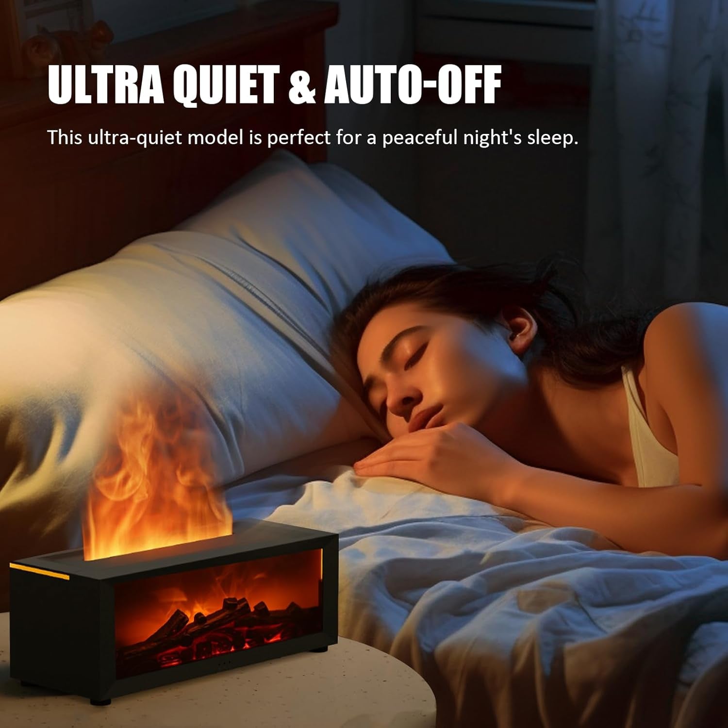 Fireplace Diffuser, Upgrade 7 Colours Flame Diffuser, 150Ml Essential Oil Diffusers with Timer and Waterless Auto off for Home Room Office