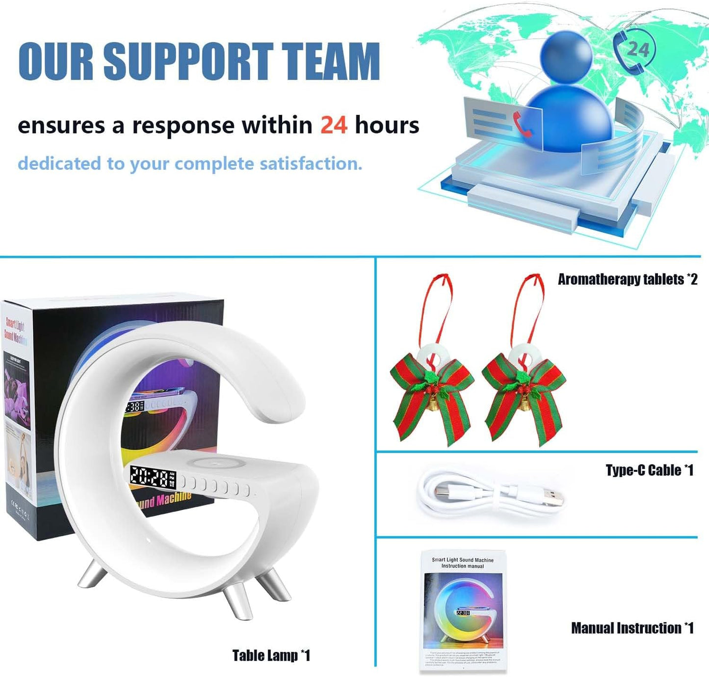 15W Wireless Charger Lamp, G-Shaped Bluetooth Wireless Speaker, App Control Wireless Speaker Lamp with Alarm Clock for Bedroom,Led Table Lamps Birthday Gifts for Teenage Boys Girls