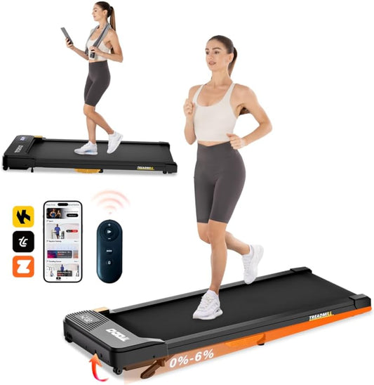 Walking Pad with Incline for Home, 3 in 1 under Desk Treadmill with Remote Control and App, 2.5HP 1-6KM/H Portable Walking Treadmill, Capacity 110 Kg