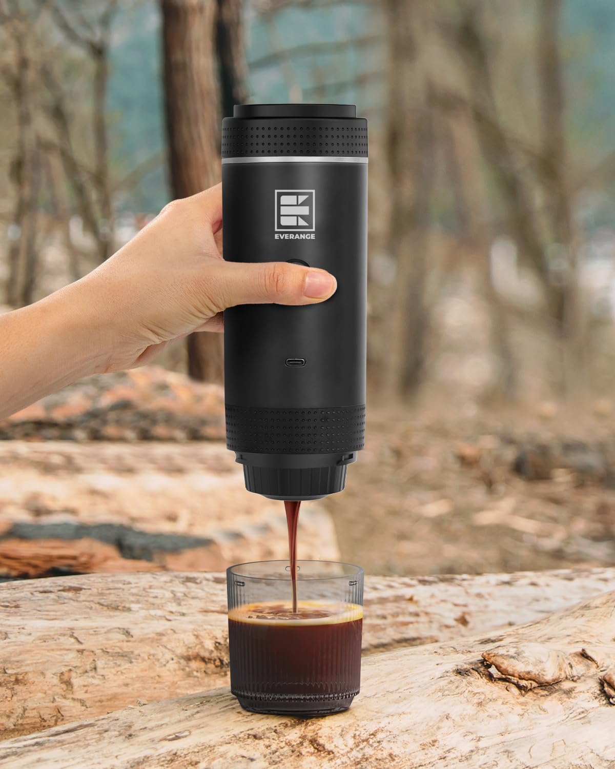 Portable Electric Espresso Machine, 20 Bar Mini Small Car Coffee Maker for Travel, Self-Heating Battery Powered Coffee Brewer Compatible with Ground Coffee & NS Capsules, Black