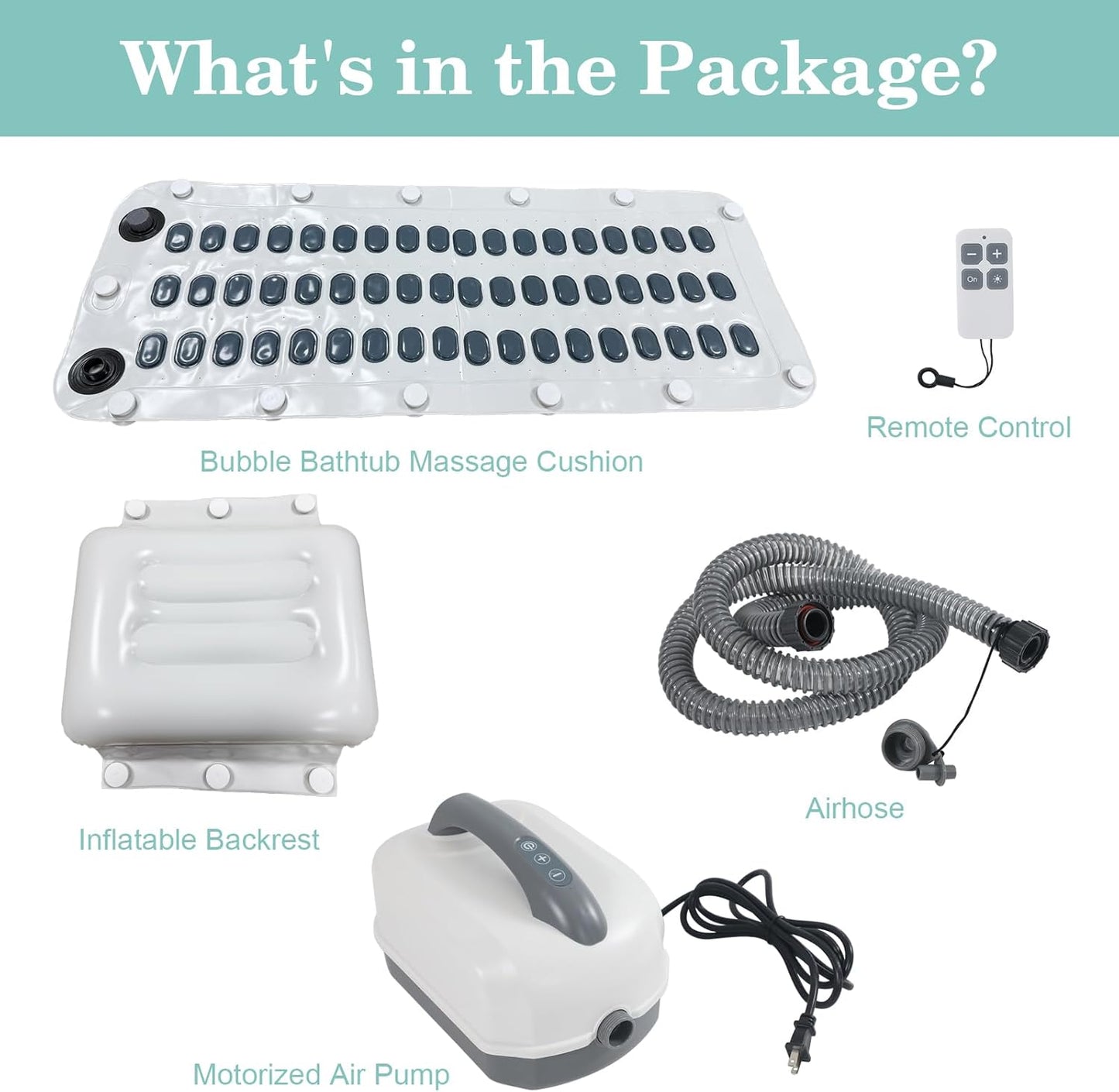 Bubble Bath Mat Electric Portable Spa Bathtub Non-Slip Mat Waterproof Full Body Massager with Suction Cup Bottom Adjustable Bubble Bath Thermal Massager Machine