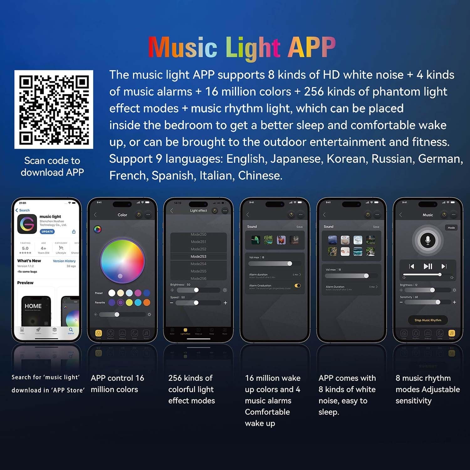 15W Wireless Charger Lamp, G-Shaped Bluetooth Wireless Speaker, App Control Wireless Speaker Lamp with Alarm Clock for Bedroom,Led Table Lamps Birthday Gifts for Teenage Boys Girls