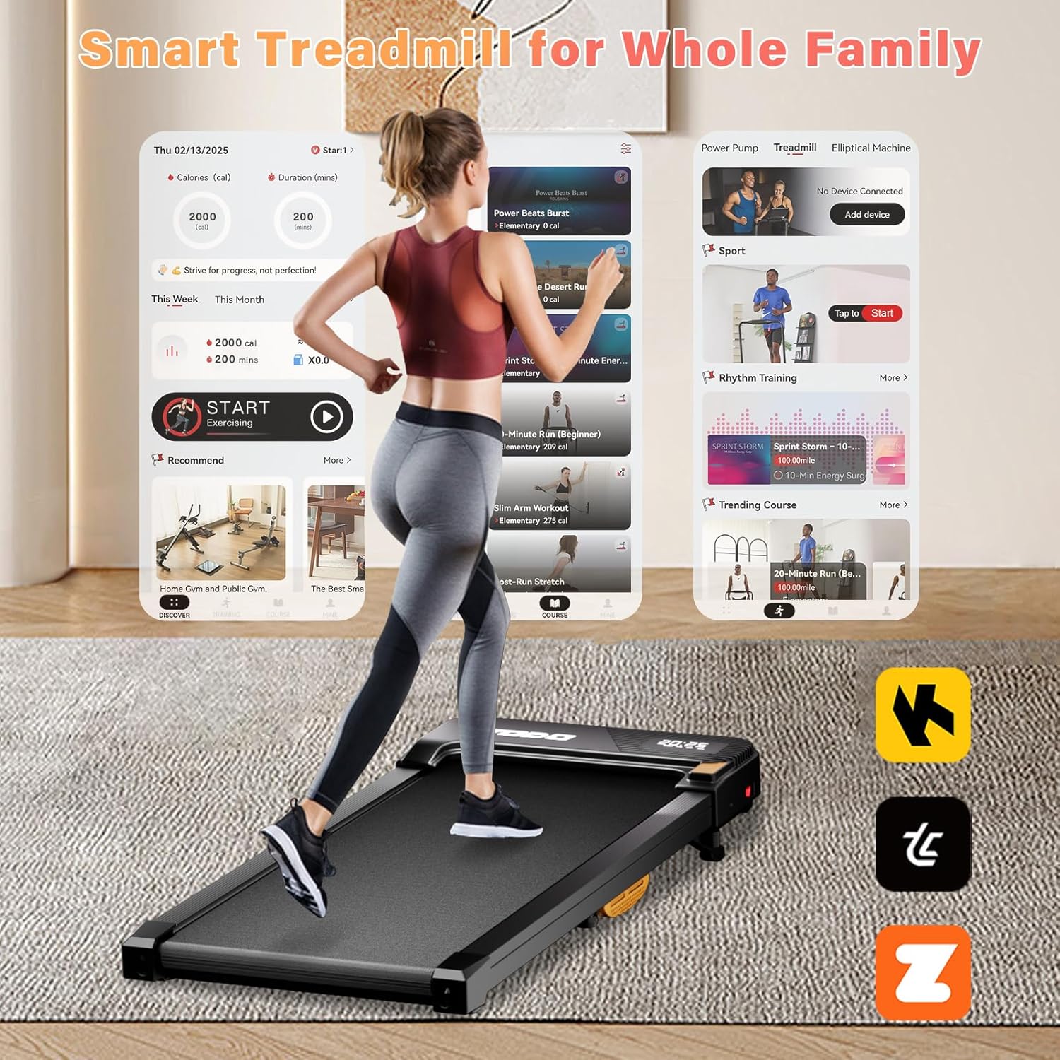 Walking Pad with Incline for Home, 3 in 1 under Desk Treadmill with Remote Control and App, 2.5HP 1-6KM/H Portable Walking Treadmill, Capacity 110 Kg