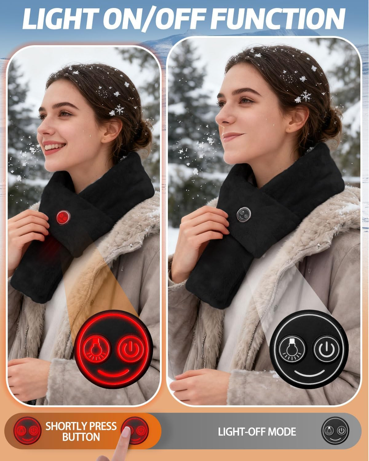 Neck Scarf with 5000Mah Power Bank Features 3 Adjustable Heat Levels up to 8 Hours of Use Rechargeable Heating Scarf for Motorcycling Camping Cycling Outdoor Activities Women & Men