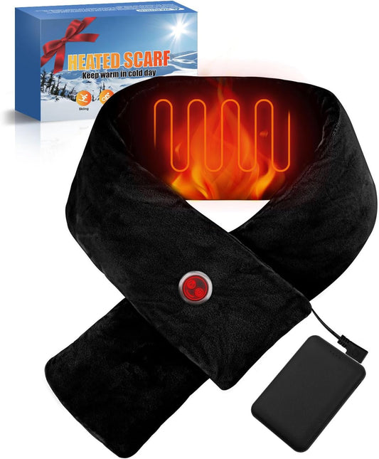 Neck Scarf with 5000Mah Power Bank Features 3 Adjustable Heat Levels up to 8 Hours of Use Rechargeable Heating Scarf for Motorcycling Camping Cycling Outdoor Activities Women & Men