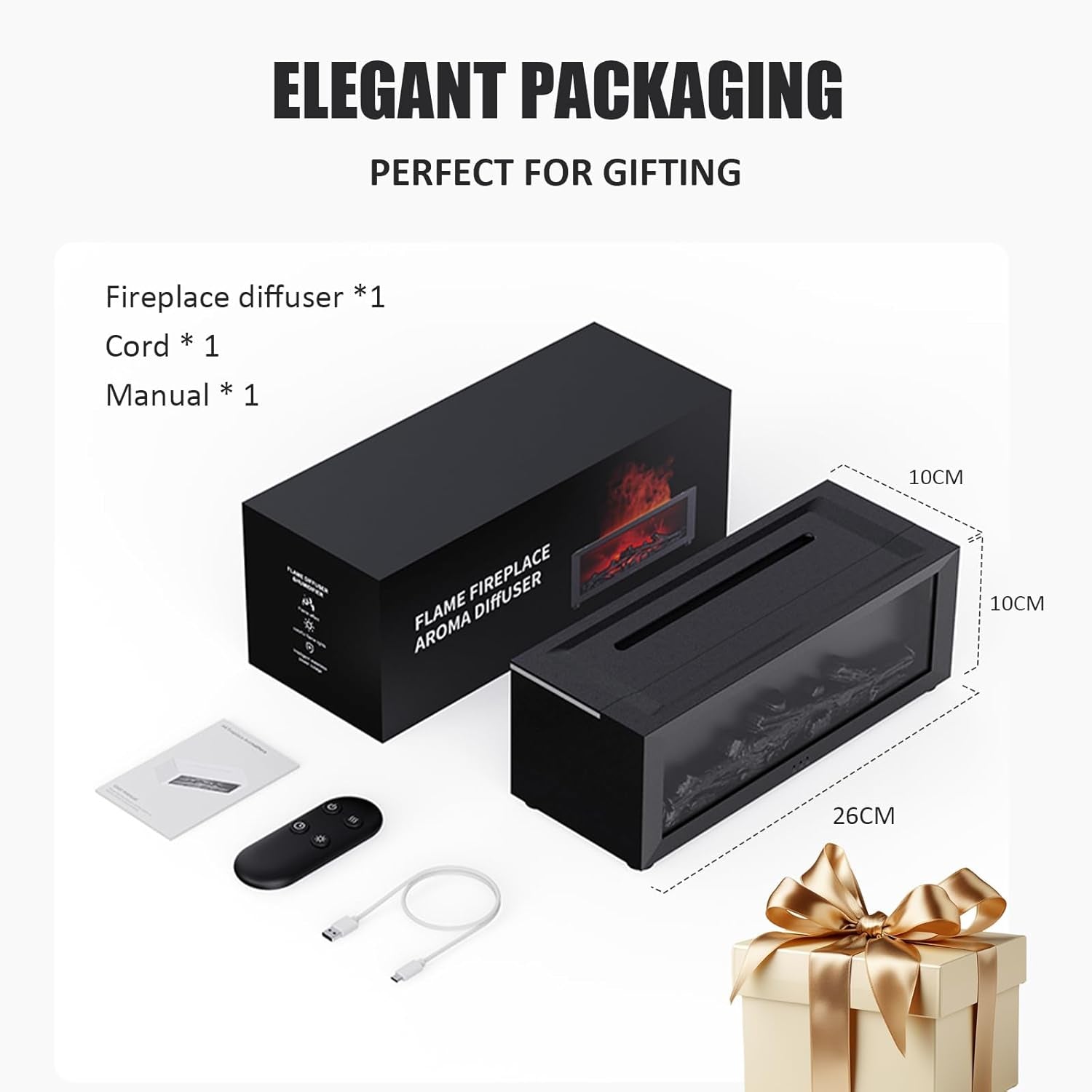 Fireplace Diffuser, Upgrade 7 Colours Flame Diffuser, 150Ml Essential Oil Diffusers with Timer and Waterless Auto off for Home Room Office